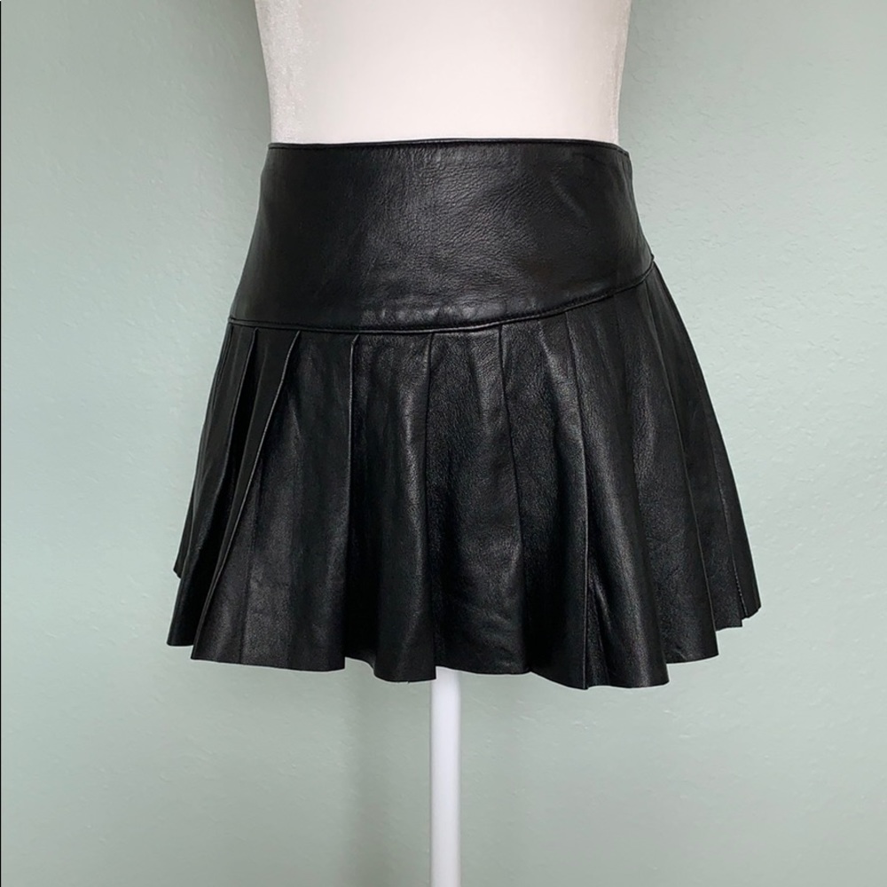 Leather mini skirt
